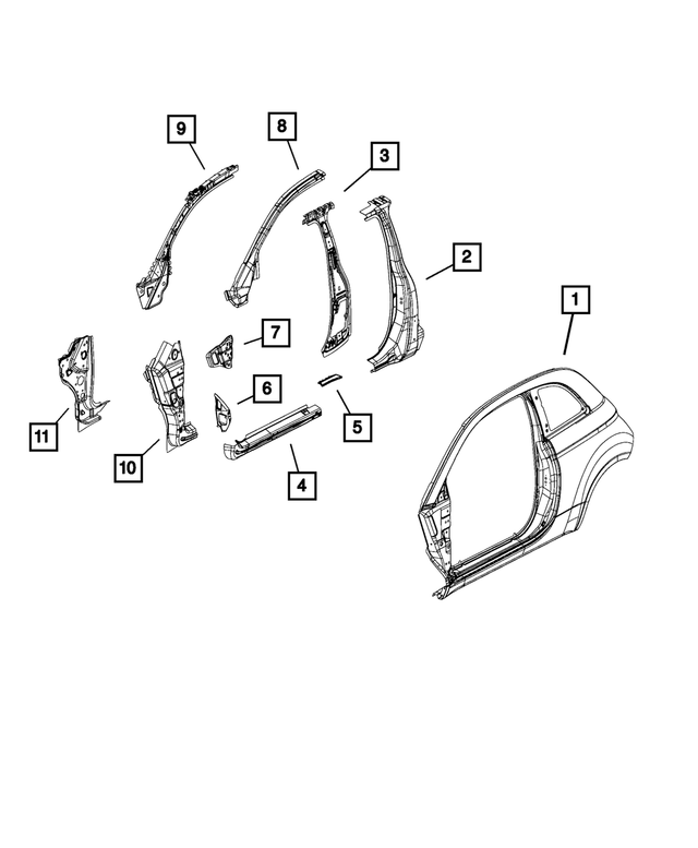 68084217AG - : Windshield Side Frame, Left for Mopar Image