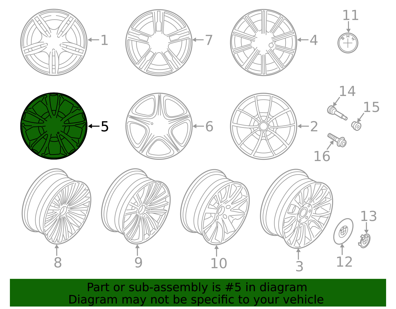36116794690 - 2012-2019 BMW Wheel, Alloy (36-11-6-794-690) | BMW