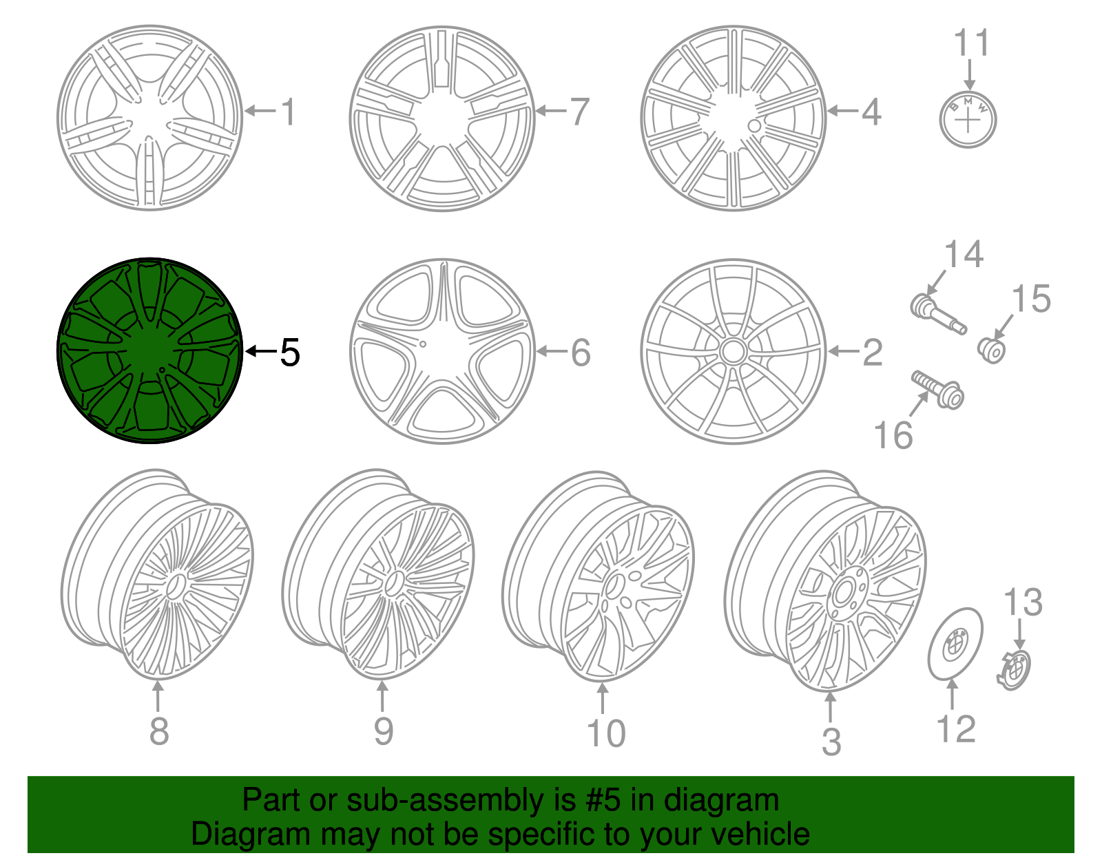 36116794690 - 2012-2019 BMW Wheel, Alloy (36-11-6-794-690