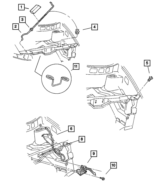 4860677AH - Body Sheet Metal Except Doors: Hood Prop Rod for Mopar Image