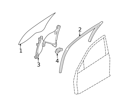 Glass - Front Door for 2010 Ford Fusion #0