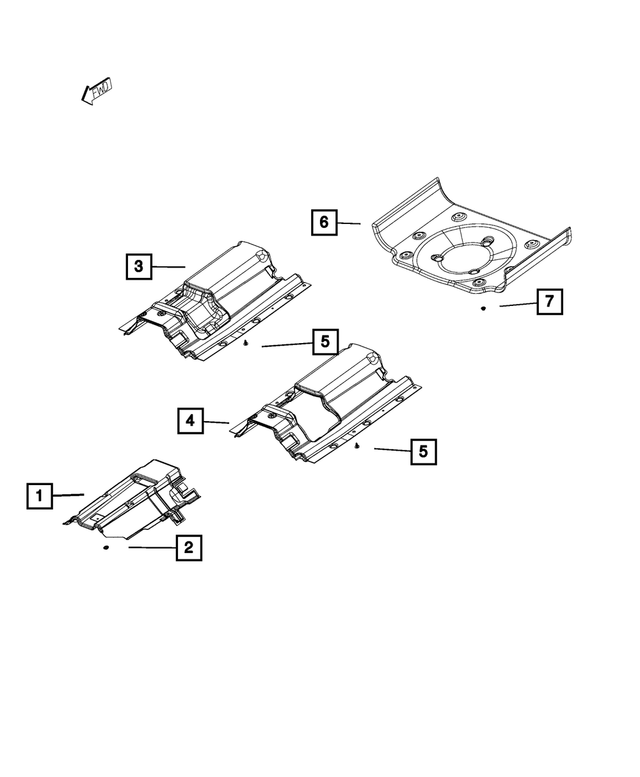 68156468AB - Exhaust: Floor Pan Shield, Front for Mopar Image image