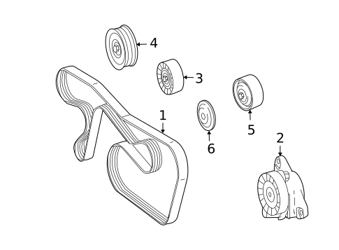 Belts & Pulleys for 2010 Mercedes-Benz C63 AMG #0
