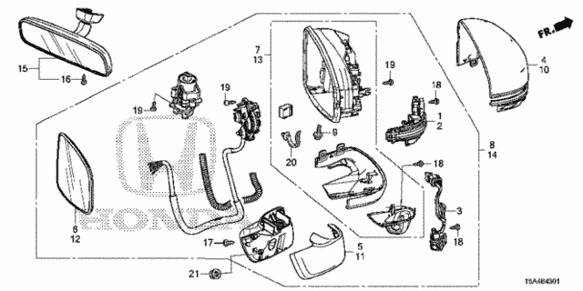Mirror (Remote Control) for 2016 Honda Fit #0