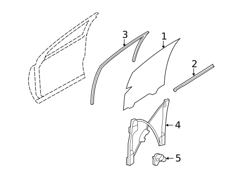 Glass, Windows & Related Components for 2010 Lincoln MKX #1
