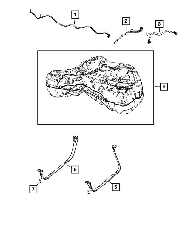 68522698AA - Fuel and Accelerator Pedal: Fuel Vapor Recirculation Tube for Mopar Image