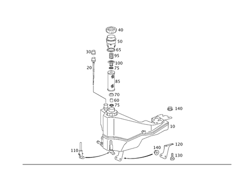 Oil Tank & Valves of Self-Levelling Device Hydraulic System for 2001 Mercedes-Benz C240 #0