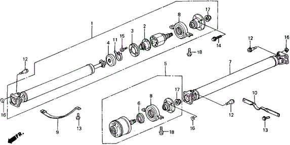 Propeller Shaft 4WD for 1991 Honda Civic #0