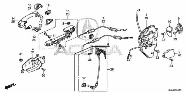 Front Door Locks - Outer Handle for 2006 Acura RL #0