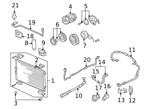Condenser, Compressor & Lines for 1998 Acura RL #0