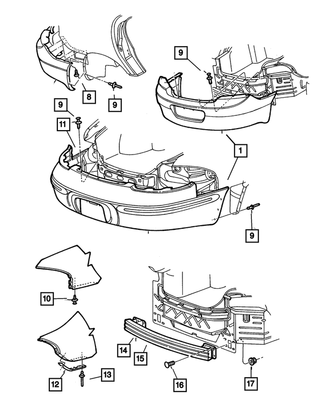 4574896 - Frames and Bumpers: Rear Fascia for Mopar Image