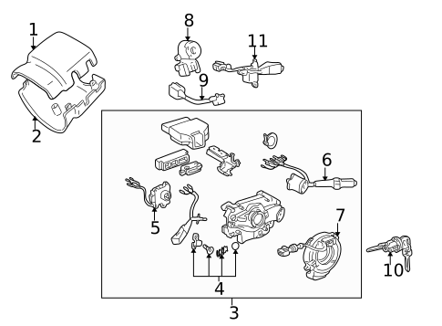 Shroud, Switches & Levers for 1995 Toyota Tacoma #0