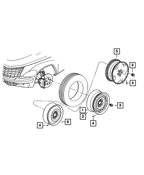 Wheels, Tires and Hardware for 2009 Chrysler PT Cruiser #0
