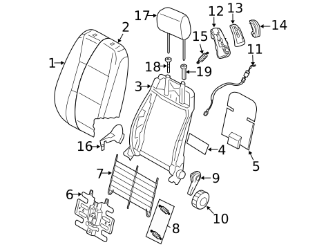 Front Seat Components for 2006 Volkswagen Rabbit #5