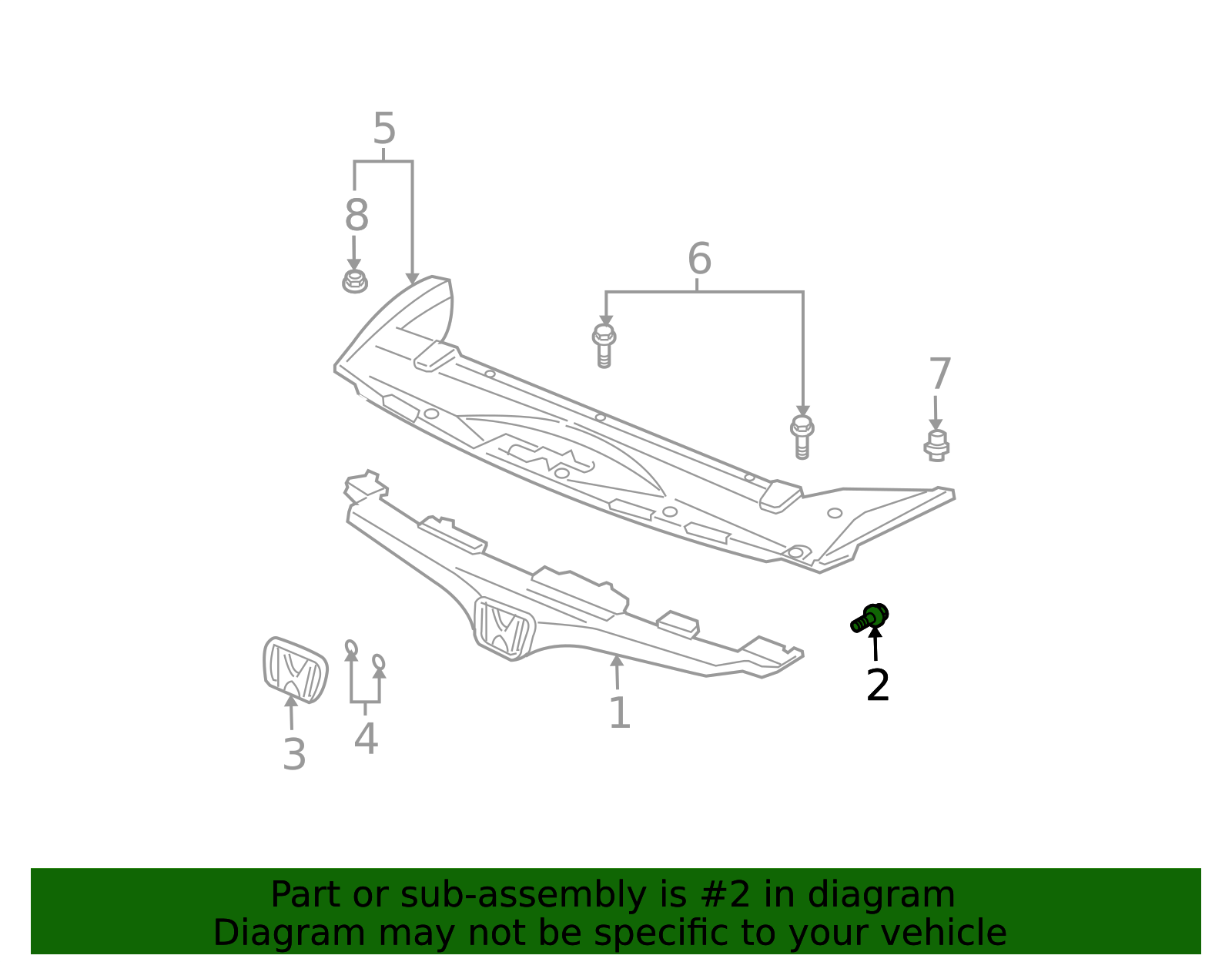 2003-2007 Honda Accord Grille Screw 93903-24320 | Honda Factory Parts