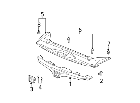 Grille & Components for 2006 Honda Accord #1