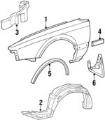 61111SB0671ZZ - Body: Fender for Honda: Prelude Image