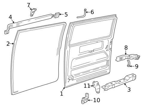 Door & Components for 1995 Volkswagen EuroVan #0