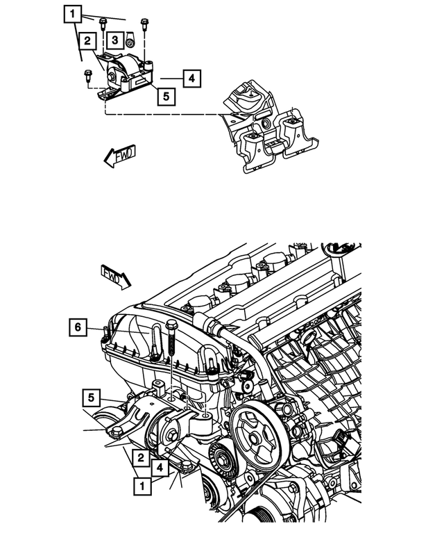 6104412AA - 2.4L Gas; Engine: Hex Head Bolt And Coned Washer for Dodge: Caliber, Durango, Nitro | Jeep: Compass, Grand Cherokee, Grand Cherokee WK, Liberty, Patriot | Ram: 1500 Image