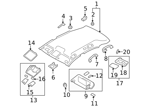 Interior Trim - Roof for 2009 INFINITI EX35 #1