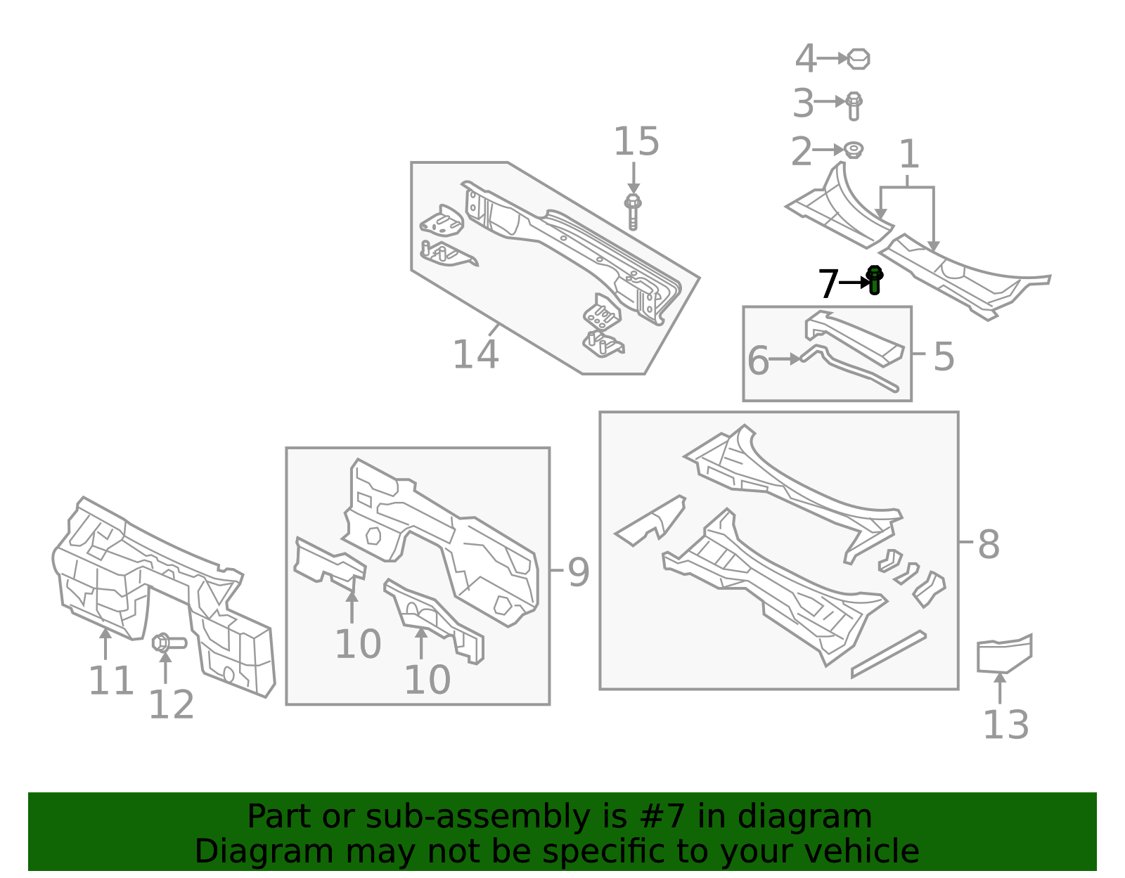 F151-51-833 - Center Grille Clip - 2004-2015 Mazda | Mazda Parts