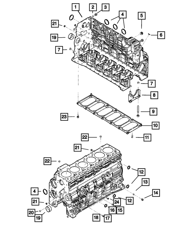 R8003549AA - Engine 6.7L Cummins (Diesel): Short Block Engine for Mopar Image image