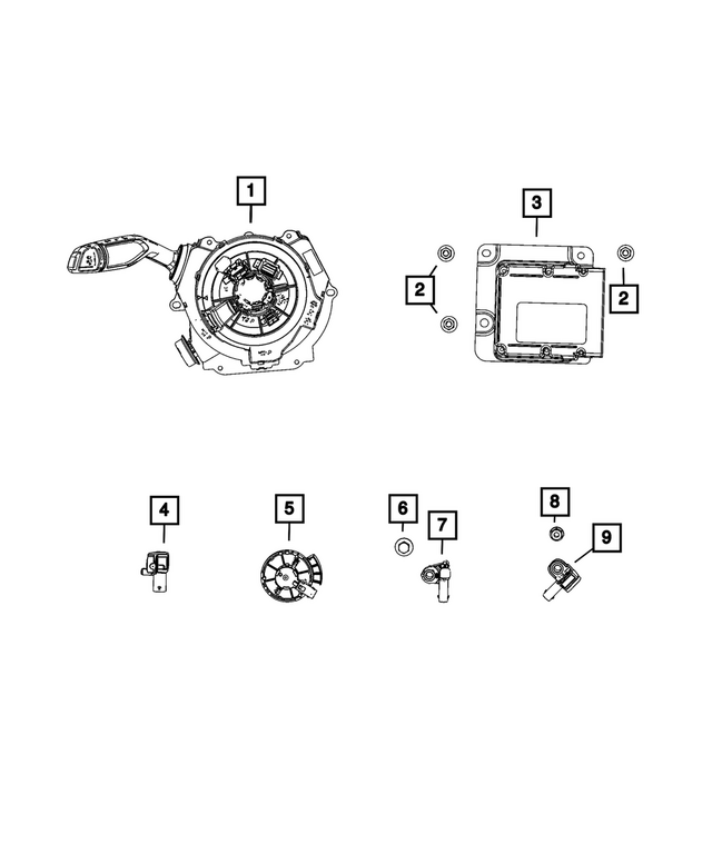 68591463AG - Restraints: Steering Wheel Module for Dodge: Charger Daytona | Jeep: Cherokee, Wagoneer S Image