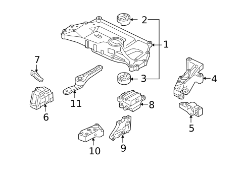 Engine & Trans Mounting for 2006 Volkswagen Rabbit #0