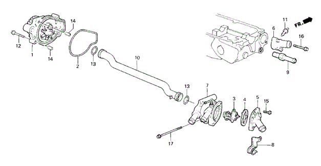 Water Pump - Thermostat for 1986 Honda Civic #0