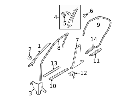 Interior Trim - Pillars for 2014 Nissan Maxima #0