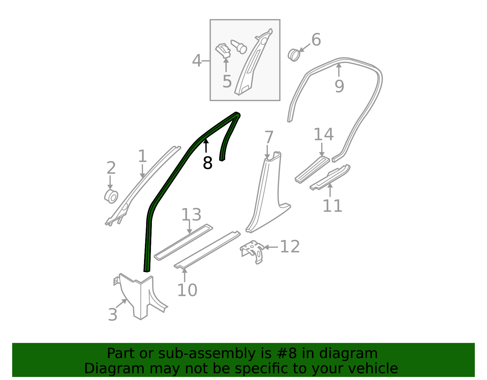 2009-2014 Nissan Maxima Opening Trim 76922-9N00A | TascaParts.com