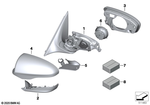 51168055130 - Vehicle Trim: M Outside Mirror W/O Lens, Heated, Right for BMW Image