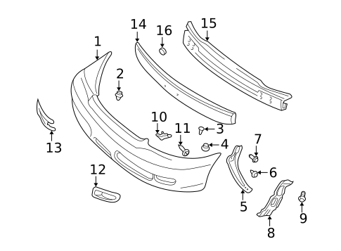 Bumper & Components - Front for 2004 Subaru Legacy #0
