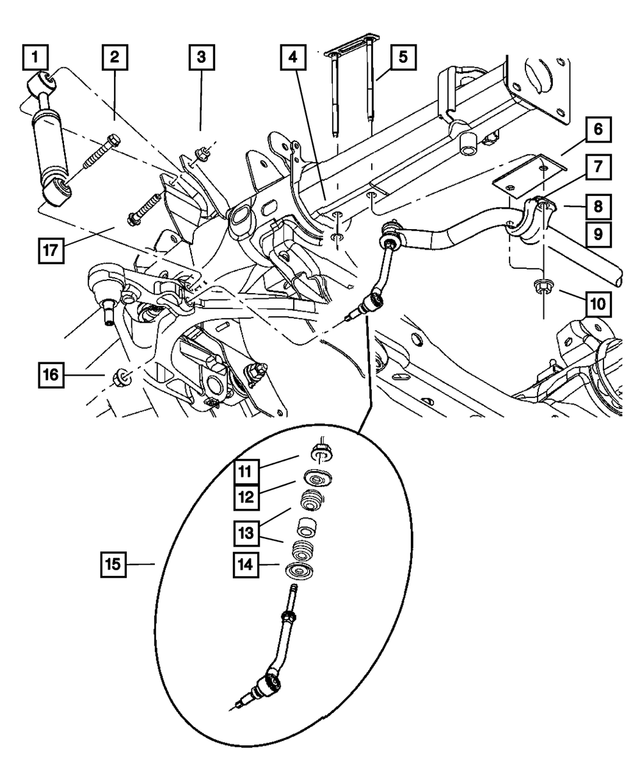 52855340AA - Front Suspension &amp; Drive: Stabilizer Bar Grommet Retainer, Upper for Mopar Image