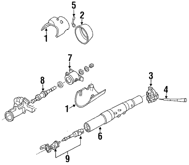 F2TZ3530D - Steering: Shroud for Ford: Bronco II, Explorer, Ranger Image