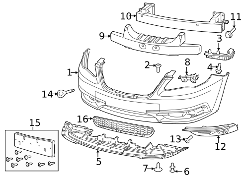 Bumper & Components - Front for 2012 Chrysler 200 #0