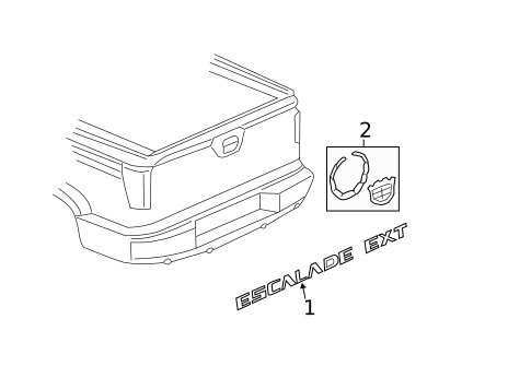 Exterior Trim - Tail Gate for 2002 Cadillac Escalade EXT #0