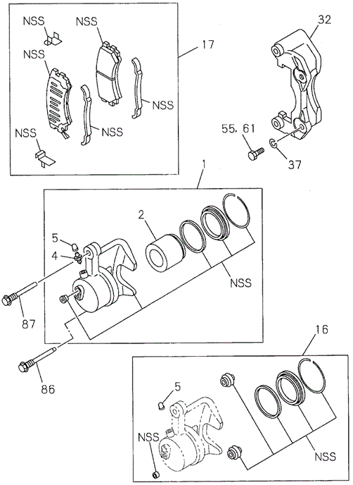 Front Disk Brake Caliper for 1997 Honda Passport #0