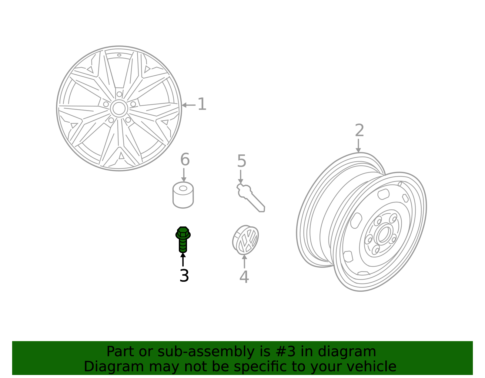 2004-2025 Volkswagen Wheel Lug Bolt WHT-002-438 | OEM Parts Online