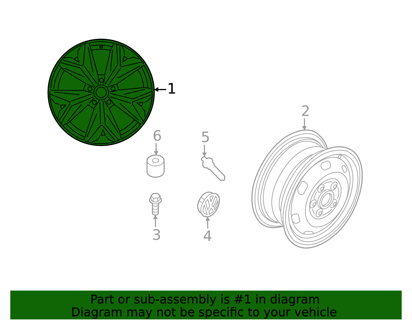 3QF-601-025-N-8Z8 - Volkswagen 18-Inch 5 Spoke Twin Split Wheel 2021 ...