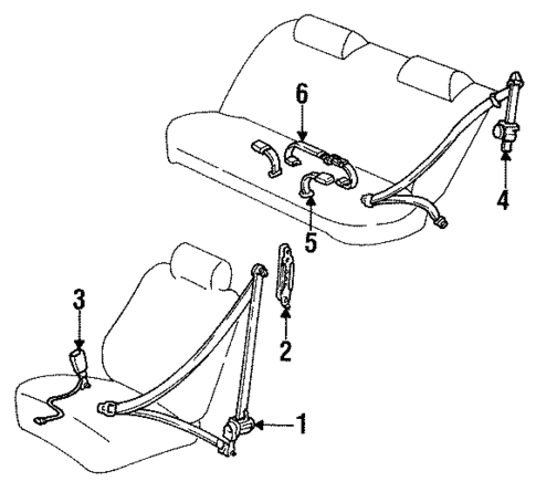 Front Seat Belts for 1993 Lexus ES300 #0
