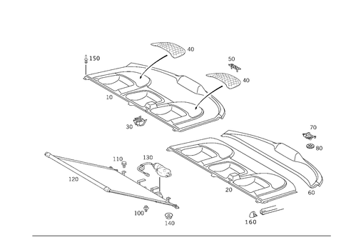 Hat Tray and Roller Blind for 1999 Mercedes-Benz E430 #0