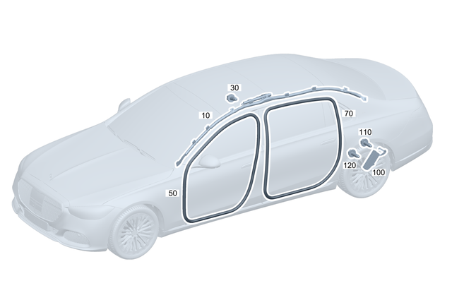 2238602600 - Interior Trim/Exterior Detachable Parts: Window Airbag for Mercedes-Benz Image image