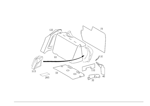 Insulation in Luggage Compartment and Rear End Pillar for 2000 Mercedes-Benz S430 #0