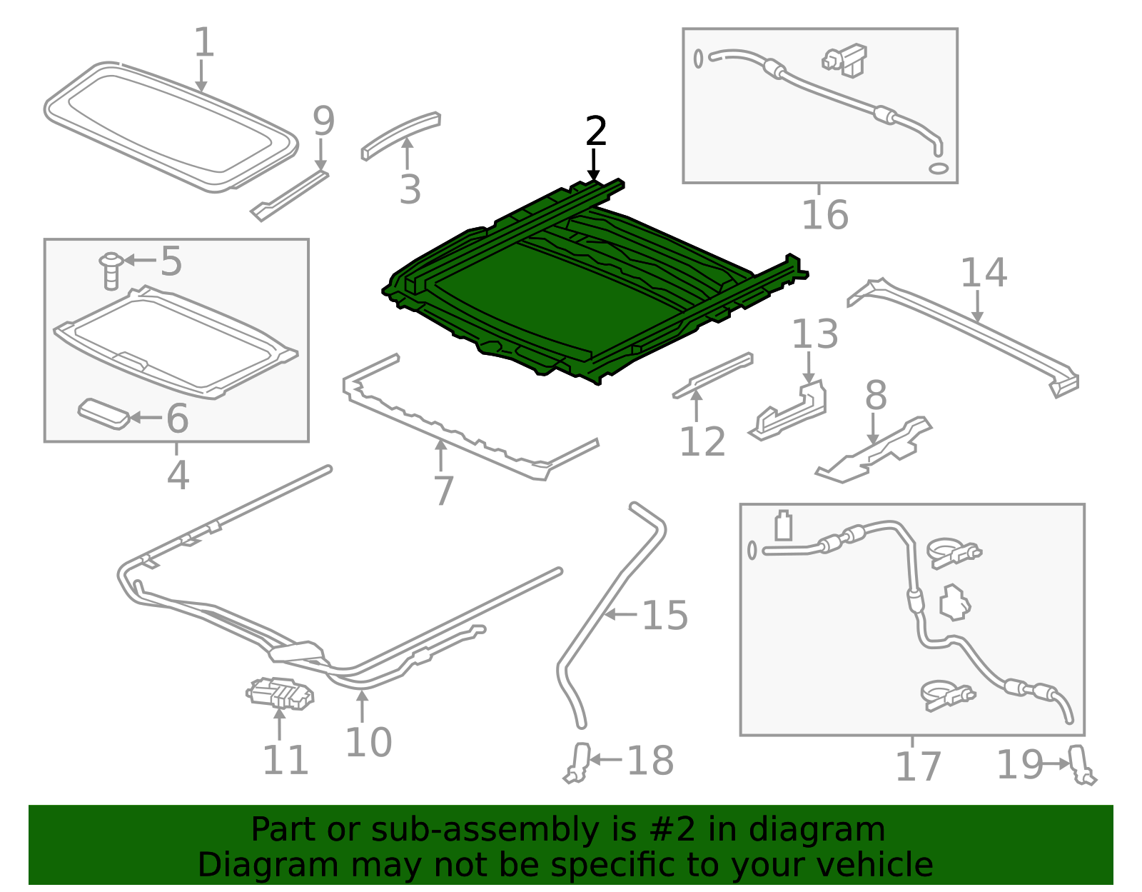 70100-TK8-A11 - High-Quality Sunroof Frame for 2011-2013 Honda Odyssey ...