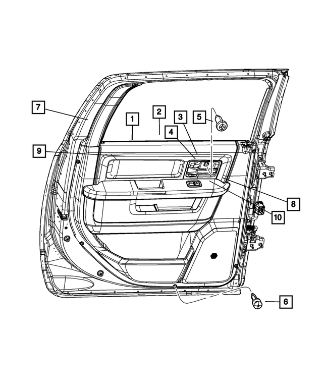 1VY561U7AH - Interior Trim: Rear Door Trim Panel, Right for Mopar Image image