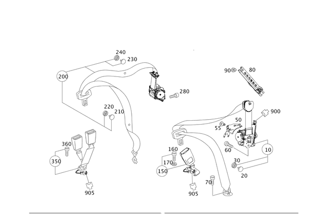 2128600585 - Rear Seat: Seat Belt for Mercedes-Benz: E350, E63 AMG, E63 AMG S Image image