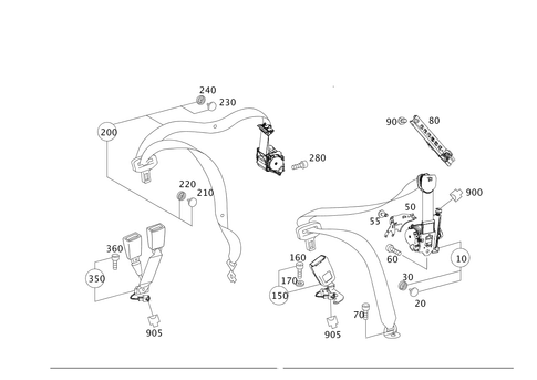 Rear Seat Seat Belt for 2012 Mercedes-Benz E63 AMG #0