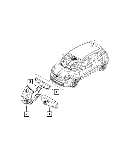 Glass and Interior Rear View Mirror for 2019 Fiat 500L #1
