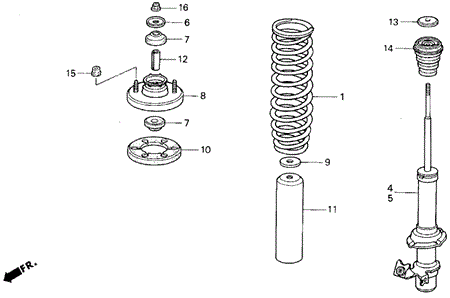 Front Shock Absorber for 1995 Honda Civic del Sol #0
